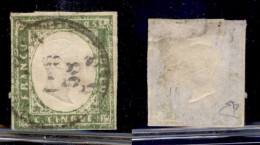 Antichi Stati Italiani - Sardegna - 1858 - 5 Cent (13Ah) Usato - Preciso In Basso - Diena (1.650) - Other & Unclassified