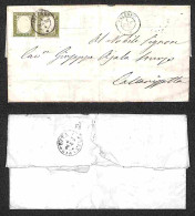 Antichi Stati Italiani - Sardegna - Lettera Da Palermo A Caltanisetta Del 1.4.62 Con Coppia Del 5 Cent (13Cc - Verde Oli - Altri & Non Classificati