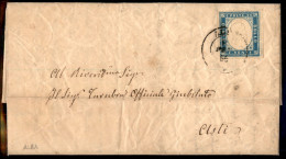 Antichi Stati Italiani - Sardegna - 20 Cent (15f - Celeste) - Lettera Da Alba A Asti Del 15.2.56 (975) - Other & Unclassified