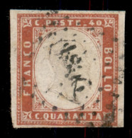 Antichi Stati Italiani - Sardegna - Marsiglia (1896 - Numerale A Punti Piccoli - P.ti 10) - 40 Cent (16C) Usato - Altri & Non Classificati