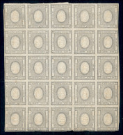Antichi Stati Italiani - Sardegna - 1861 - 1 Cent (19d - Grigio Chiaro) - Blocco Di 25 (p.26/50) - Bordi Tosati In Basso - Sonstige & Ohne Zuordnung