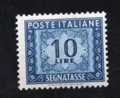 Italia (1952) - Segnatasse 10 Lire, Fil. Ruota 3° Tipo, Posizione SA ** - Taxe