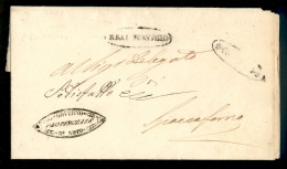 Antichi Stati Italiani - Sicilia - Noto (male Impresso) + Real Servizio - Piego Per Spaccaforno Del 9.4.1861 - Andere & Zonder Classificatie
