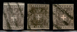Antichi Stati Italiani - Toscana - 1860 - 10 Cent Stemma (19) - Insieme Di Tre Pezzi Usati - Da Esaminare - Autres & Non Classés