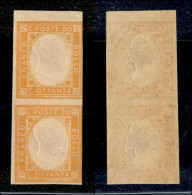 Regno - Vittorio Emanuele II - 1861 - Non Emessi - 80 Cent (5) - Coppia Verticale Bordo Foglio - Gomma Integra - Da Prec - Other & Unclassified