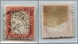 Regno - Vittorio Emanuele II - 1862 - 40 Cent (3) Bordo Di Foglio - Usato (325) - Sonstige & Ohne Zuordnung