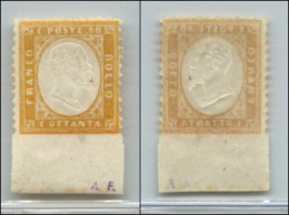 Regno - Vittorio Emanuele II - 1862 - 80 Cent (4 L) Con Intero Bordo Di Foglio - Gomma Integra (450) - Altri & Non Classificati