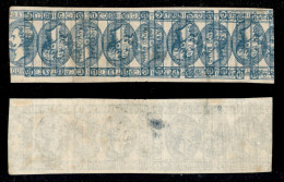 Regno - Vittorio Emanuele II - 1863 - 15 Cent (12) - Striscia Orizzontale Di Quattro Con Doppia Stampa (diritta + Capovo - Autres & Non Classés