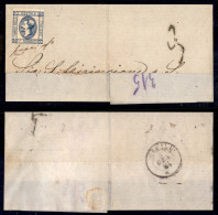 Regno - Vittorio Emanuele II - Fuori Uso - 15 Cent Litografico (13) Non Annullato Su Testata Di Lettera Per Cefalù (arri - Sonstige & Ohne Zuordnung