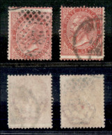 Regno - Vittorio Emanuele II - 1863 - Due 40 Cent (L20 + T20) Usati - Dentellature Spostate (1,5 Mm.) - Sonstige & Ohne Zuordnung