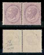 Regno - Vittorio Emanuele II - 1863 - 60 Cent De La Rue (L21) - Coppia Orizzontale - Gomma Integra - Fiecchi (1.000) - Altri & Non Classificati