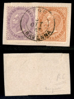 Regno - Vittorio Emanuele II - De La Rue - 60 Cent (L21) + 10 Cent (L17) Usati Su Frammento - Lugo 3.10.65 - Autres & Non Classés