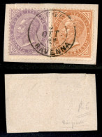 Regno - Vittorio Emanuele II - De La Rue - 60 Cent (L21) + 10 Cent (L17) Usati Su Frammento - Lugo 3.10.65 - Otros & Sin Clasificación