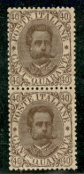 Regno - Umberto I - 1889 - 40 Cent Umberto I (45) - Coppia Verticale - Gomma Bruna Integra - Andere & Zonder Classificatie