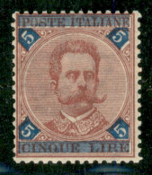 Regno - Umberto I - 1891 - 5 Lire Umberto (64) - Gomma Integra - Altri & Non Classificati