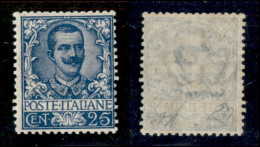 Regno - Vittorio Emanuele III - 1901 - 25 Cent Floreale (73) - Traccia Di Linguella - Diena (450) - Sonstige & Ohne Zuordnung