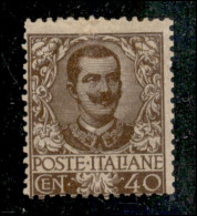 Regno - Vittorio Emanuele III - 1901 - 40 Cent Floreale (74) Difettoso In Alto Al Centro - Gomma Originale - Da Esaminar - Andere & Zonder Classificatie