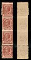 Regno - Vittorio Emanuele III - 1906 - 10 Cent Leoni (82mba) - Striscia Verticale Di Quattro (non Dentellato In Basso +  - Altri & Non Classificati