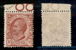 Regno - Vittorio Emanuele III - 1906 - 10 Cent Leoni (82q) Bordo Foglio - 1 A Puntini - Gomma Integra (180) - Altri & Non Classificati