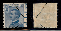 Regno - Vittorio Emanuele III - 1908 - 25 Cent Michetti (83 Varietà Nd) - Dentellatura Destra Ruotata (per Piega Del Fog - Autres & Non Classés