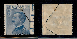 Regno - Vittorio Emanuele III - 1908 - 25 Cent Michetti (83 Varietà Nd) - Dentellatura Destra Ruotata (per Piega Del Fog - Other & Unclassified