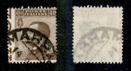 Regno - Vittorio Emanuele III - 1908 - 40 Cent Michetti (84mg) Usato - Dentellatura Spostata A Sinistra Con Scritte Marg - Sonstige & Ohne Zuordnung