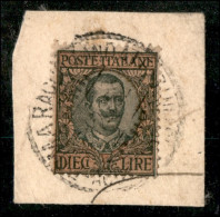 Regno - Vittorio Emanuele III - 1910 – 10 Lire Floreale (91) Su Frammento (225) - Other & Unclassified