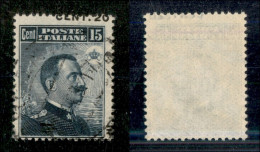 Regno - Vittorio Emanuele III - 1916 – 20 Cent Su 15 Michetti (106l) Usato – Soprastampa Spostata A Destra Con Nuovo Val - Sonstige & Ohne Zuordnung