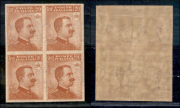 Regno - Vittorio Emanuele III - 1917/1920 - 20 Cent Michetti (109d) - Quartina Non Dentellata - Gomma Originale - Integr - Other & Unclassified