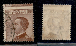 Regno - Vittorio Emanuele III - 1920 - 85 Cent Michetti (112 Varietà) Usato - Dentellatura Spostata In Alto (3 Millimetr - Otros & Sin Clasificación