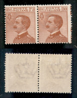 Regno - Vittorio Emanuele III - 1922 - 30 Cent Michetti (127 - Varietà) - Coppia Orizzontale Con Dentellatura Destra Spo - Other & Unclassified