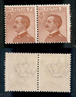 Regno - Vittorio Emanuele III - 1922 - 30 Cent Michetti (127 - Varietà) - Coppia Orizzontale Con Dentellatura Destra Spo - Otros & Sin Clasificación