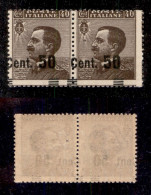 Regno - Vittorio Emanuele III - 1923 - 50 Cent Su 40 (139qi + 139 Yca) - Coppia (di Bordo Foglio) Con C A Cavallo E Sbar - Sonstige & Ohne Zuordnung