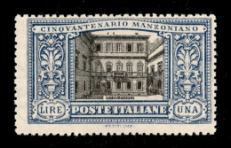 Regno - Vittorio Emanuele III - 1923 - 1 Lira Manzoni (155) - Gomma Integra (500) - Autres & Non Classés