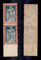 Regno - Vittorio Emanuele III - 1928 - 25 Cent Filiberto (227o) - Coppia Verticale Bordo Foglio Non Dentellata Al Centro - Sonstige & Ohne Zuordnung