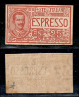 Regno - Servizi - 1903 - 25 Cent (1a) - Non Dentellato - Gomma Originale - Punti Gialli Lungo I Bordi - Autres & Non Classés