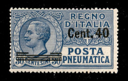 Regno - Servizi - 1925 - 40 Cent Su 30 (7c - Posta Pneumatica) Con Soprastampa Spostata In Alto - Gomma Integra - Other & Unclassified