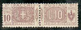 Regno - Servizi - 1921 - 10 Lire Pacchi Postali (16) - Gomma Originale - Other & Unclassified