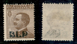 Regno - B.L.P - 1921 - 40 Cent (4A) - Gomma Originale - Oliva (200) - Altri & Non Classificati