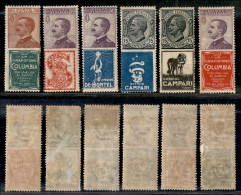 Regno - Francobolli Pubblicitari - 1924/1925 - Pubblicitari (1/2 + 9 + 11/12 + 16) - Gomma Originale (148) - Other & Unclassified