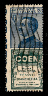 Regno - Francobolli Pubblicitari - 1924 - 25 Cent Coen (5 - Varietà) Usato - Dentellatura Verticale Spostata A Sinistra  - Andere & Zonder Classificatie