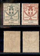 Regno - Enti Parastatali - 1924 - Bibliot. Circolanti Milano (13/14) - I Primi 3 Valori Della Serie - 30 Cent Gomma Inte - Other & Unclassified