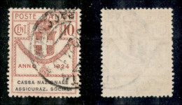 Regno - Enti Parastatali - 1924 - 10 Cent Assicuraz. Sociali (25) Usato - Ottimamente Centrato - Andere & Zonder Classificatie