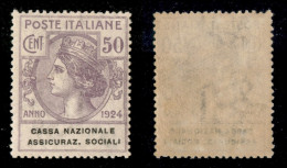 Regno - Enti Parastatali - 1924 - 50 Cent Assicuraz. Sociali (28) - Gomma Originale (110) - Otros & Sin Clasificación