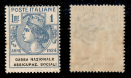 Regno - Enti Parastatali - 1924 - 1 Lira Assicuraz. Sociali (29) - Gomma Integra (275) - Other & Unclassified