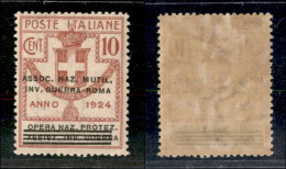 Regno - Enti Parastatali - 1924 - 10 Cent Inv. Guerra Roma (71ab) Con Soprastampa In Basso - Gomma Originale Con Imperce - Autres & Non Classés