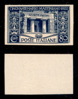 Regno - Saggi - 1922 - Prove - 80 Cent Mazzini (P130) Su Cartoncino Patinato - Sempre Senza Gomma (800) - Andere & Zonder Classificatie