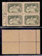 COR.AL.IT. - 1945 - 28 Lire Ciclista (9c + 9) - Quartina Bordo Foglio Con Doppia Dentellatura A Sinistra - Gomma Integra - Andere & Zonder Classificatie