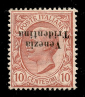 Occupazioni I Guerra Mondiale - Trentino-Alto Adige - 1918 - 10 Cent (22aa) Con Soprastampa Capovolta - Gomma Originale  - Autres & Non Classés