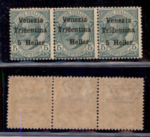 Occupazioni I Guerra Mondiale - Trentino-Alto Adige - 1918 - 5 Heller Su 5 Cent Leoni (28+28d+28) - Striscia Orizzontale - Other & Unclassified